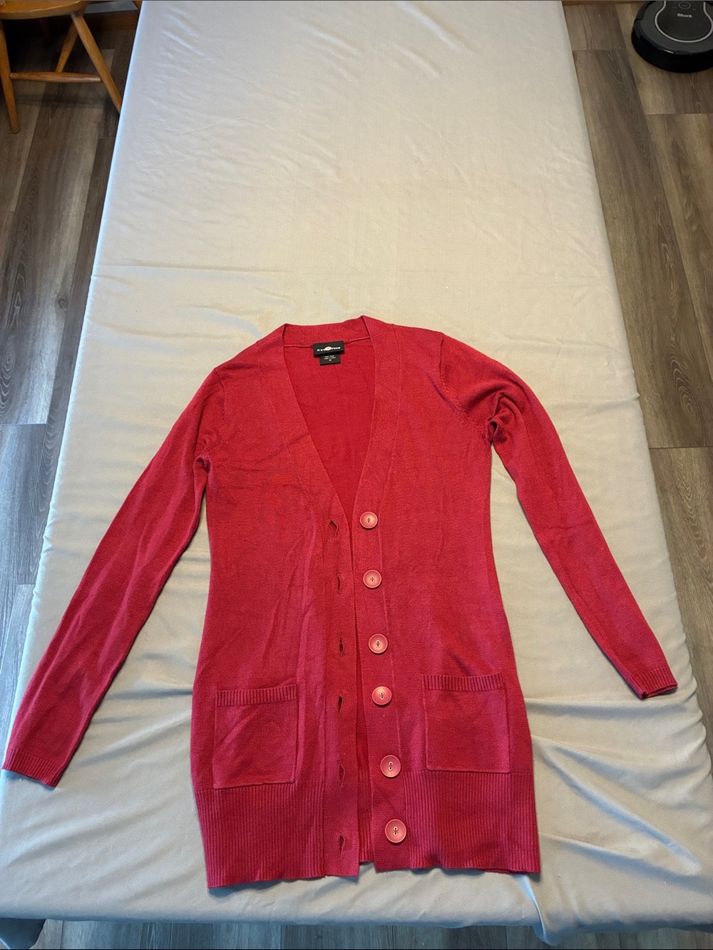 It's Our Time Red Longline Button Cardigan